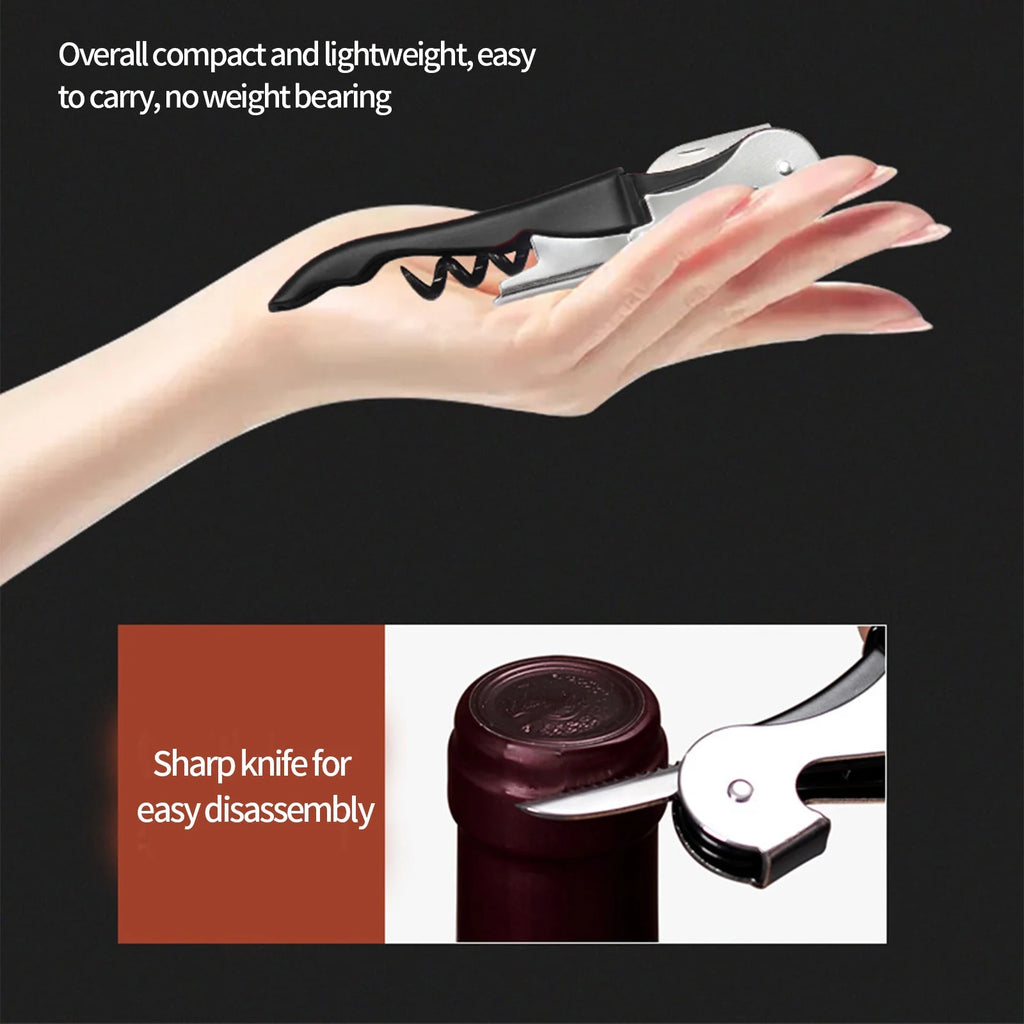 Manual Bottle Opener Double Hinged with Foil Cutter L7122