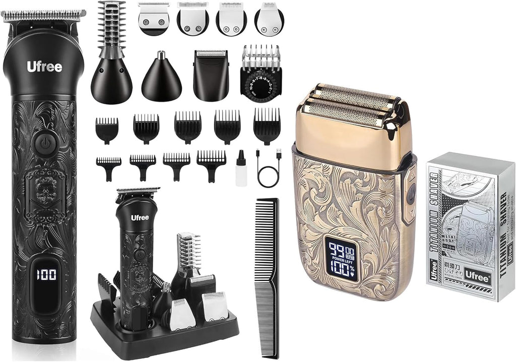 Beard Trimmer Electric Razor Cordless Hair Clippers 7 in 1 Beard Grooming Kit T326