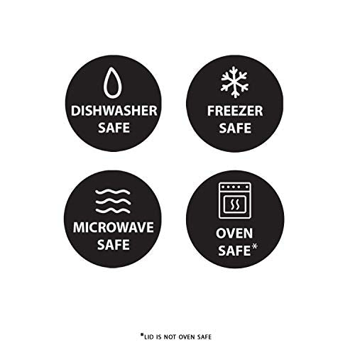 5-Pack Two Compartments Glass Storage Containers with Locking Lids, 27 oz. K350