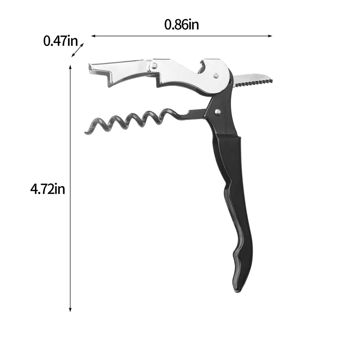 Manual Bottle Opener Double Hinged with Foil Cutter L7122