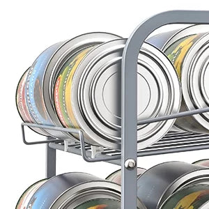 2 Pack 3-Tier Stackable Can Rack Organizer Storage Holder, Silver C5628