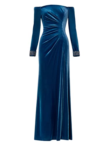 Velvet Off The Shoulder Gown J3109