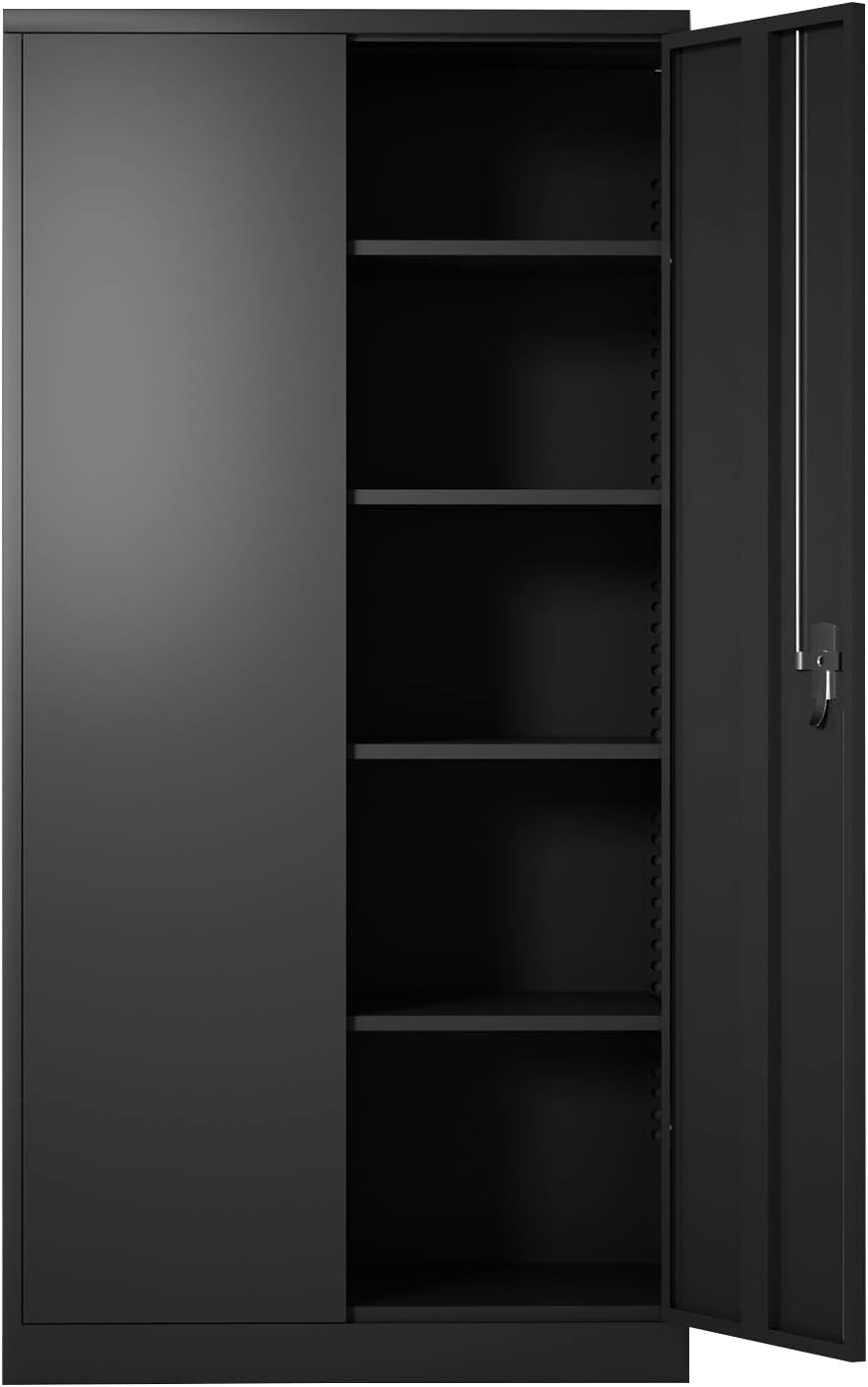 Metal Storage Cabinet with 2 Doors and 4 Adjustable Shelves D6897