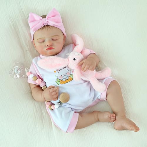 20 inch Sleeping Realistic Newborn Baby Dolls with Soft Cloth Body B78866