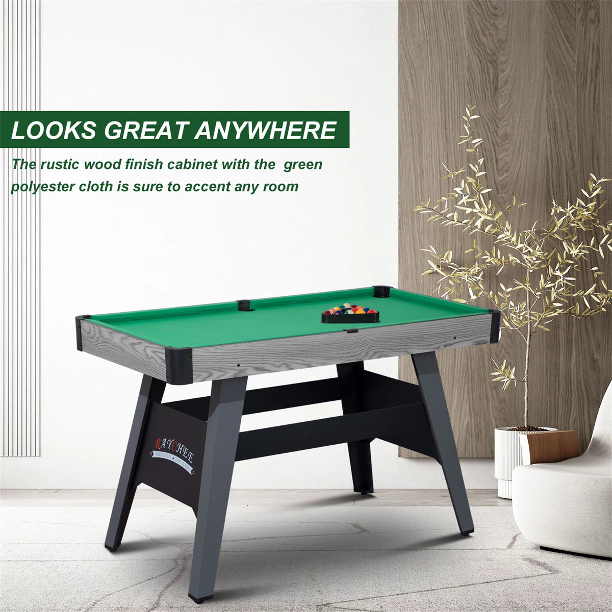 4-Ft Portable Mini Billiard Table with 2 Cue Sticks and Full Set of Balls H155966
