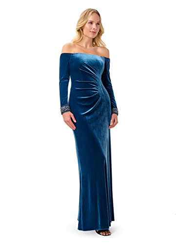 Velvet Off The Shoulder Gown J3109
