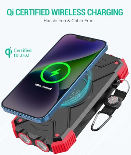 10,000mAh Solar Power Bank with Wireless Charging U73845
