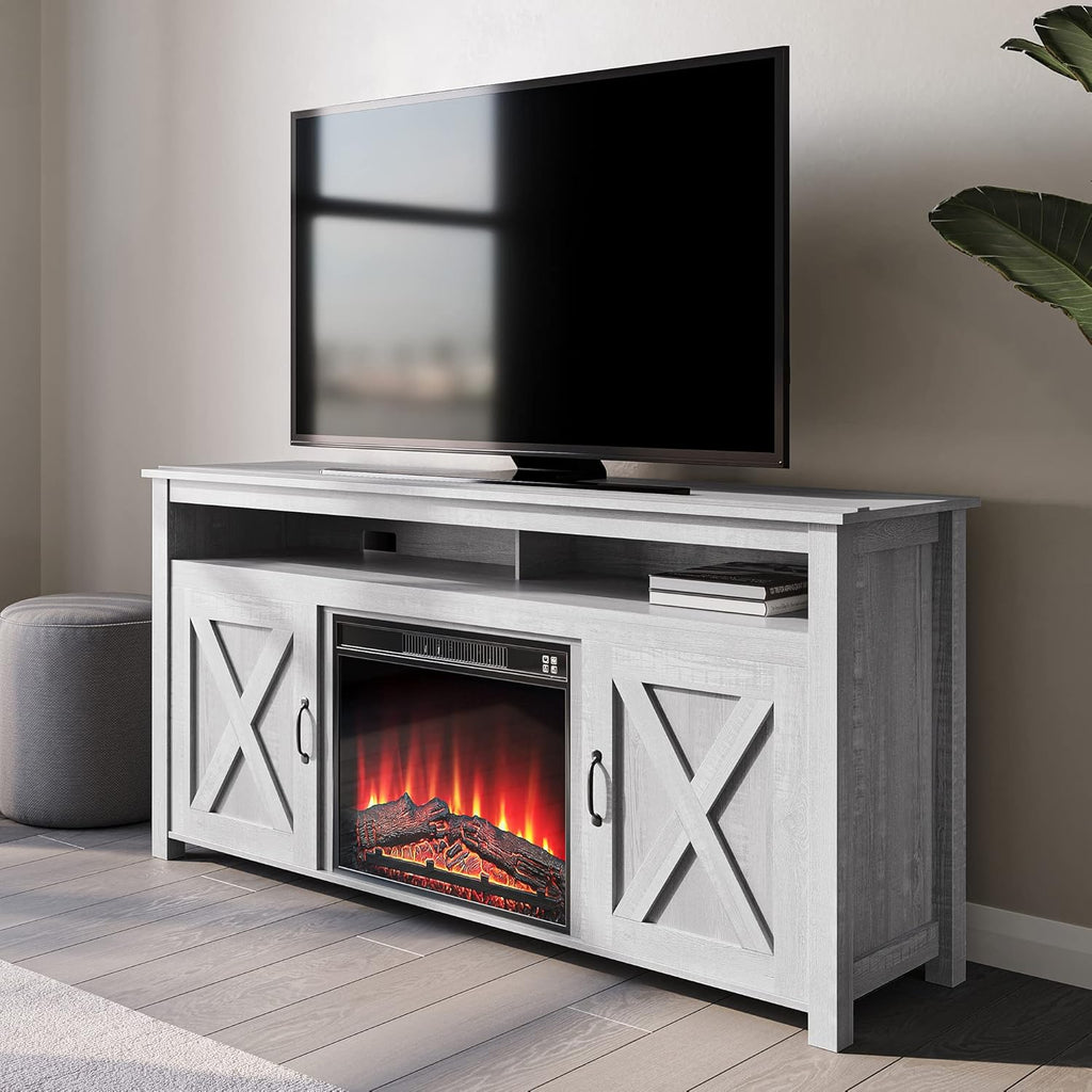 Wood Electric Fireplace TV Stand for TVs up to 65 Inches Y98481