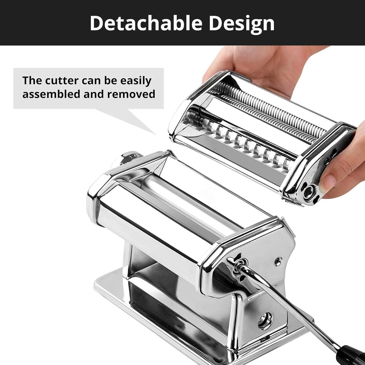 Stainless Steel Pasta Maker with 7 Thickness Settings W423