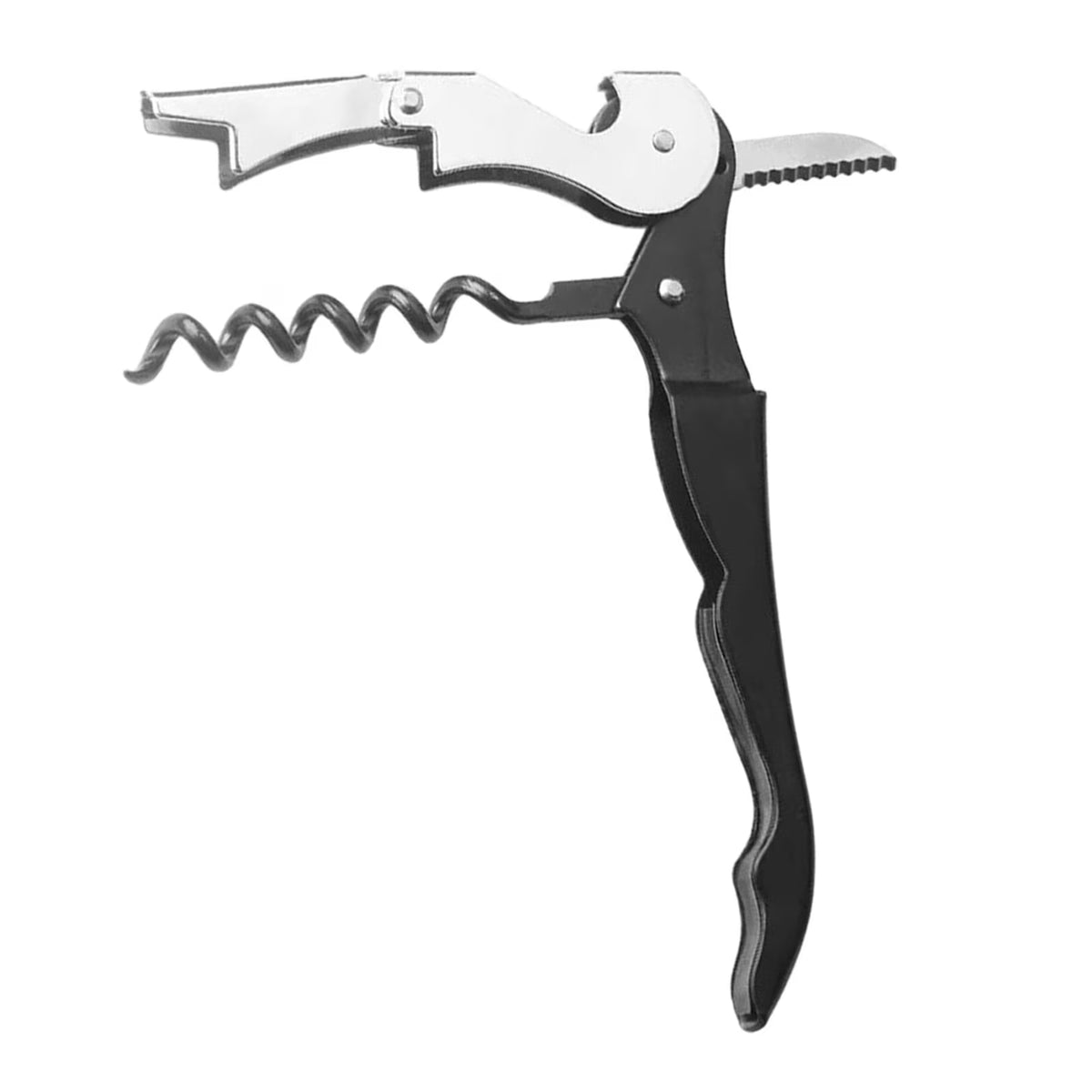 Manual Bottle Opener Double Hinged with Foil Cutter L7122