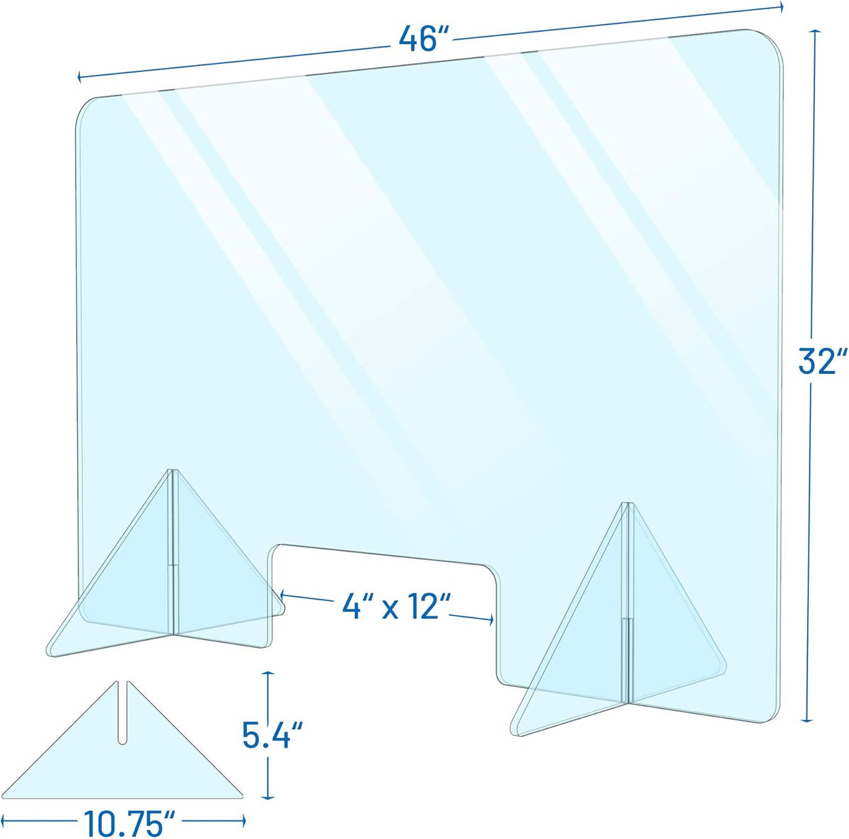 Plexiglass Sneeze Guard Shield for Counter H663