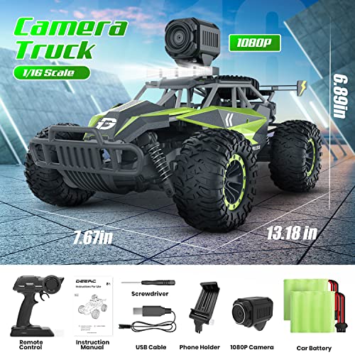 1:16 Scale Remote Control Car with 1080P HD Camera and LED Lights Q195052