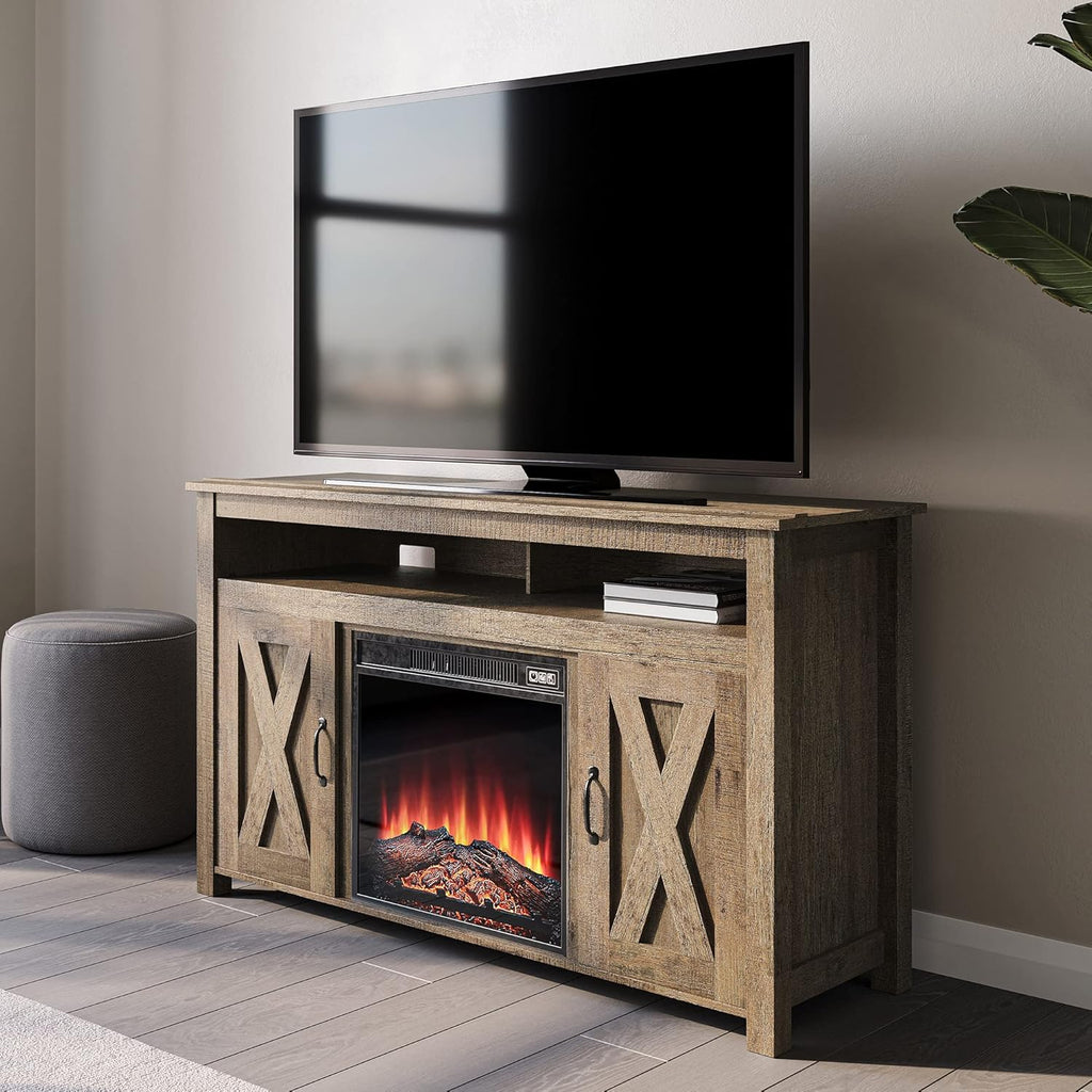 Wood Electric Fireplace TV Stand for TVs up to 65 Inches Y98481