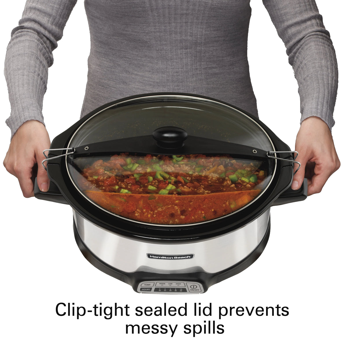 7 Quart Programmable Slow Cooker with Removable Crock, Red Z71879