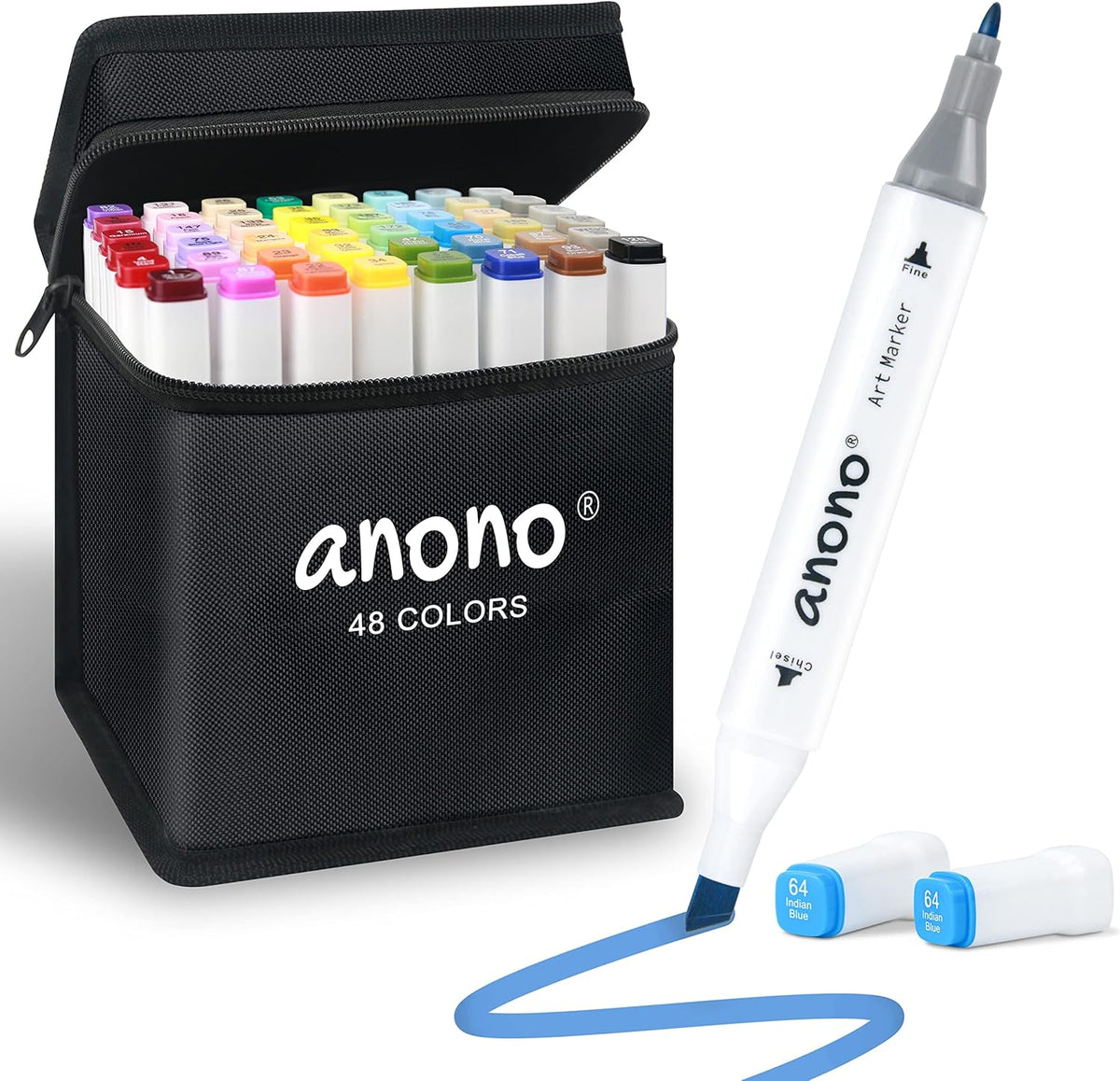 48 Colors Alcohol Markers Set Double Tipped H20086