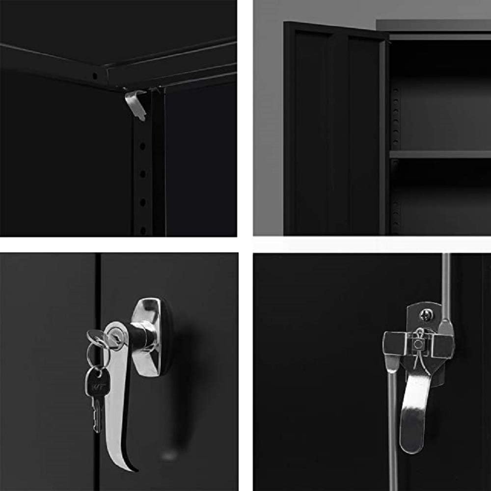 Metal Storage Cabinet with 2 Doors and 4 Adjustable Shelves D6897
