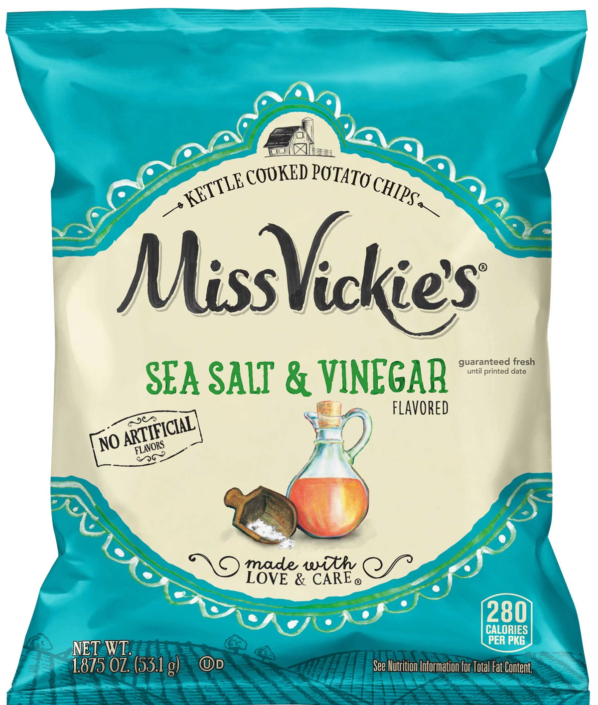 Sea Salt & Vinegar Kettle Cooked Potato Chips 1.875oz 24 Ct T4403