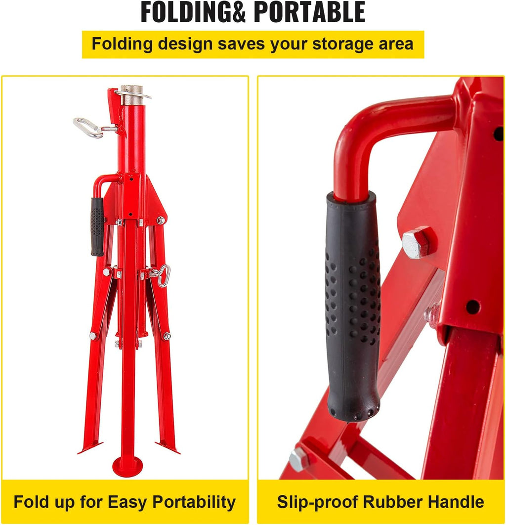 Adjustable Folding Steel Pipe Stands 28-52 Inch 2500 LB Pack of 2 J30556