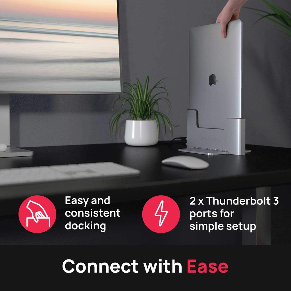 Vertical Docking Station with 2 Thunderbolt 3 Ports Space Gray B17692