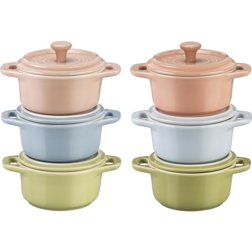 6-pc Mini Round Ceramic Cocotte Set X8455