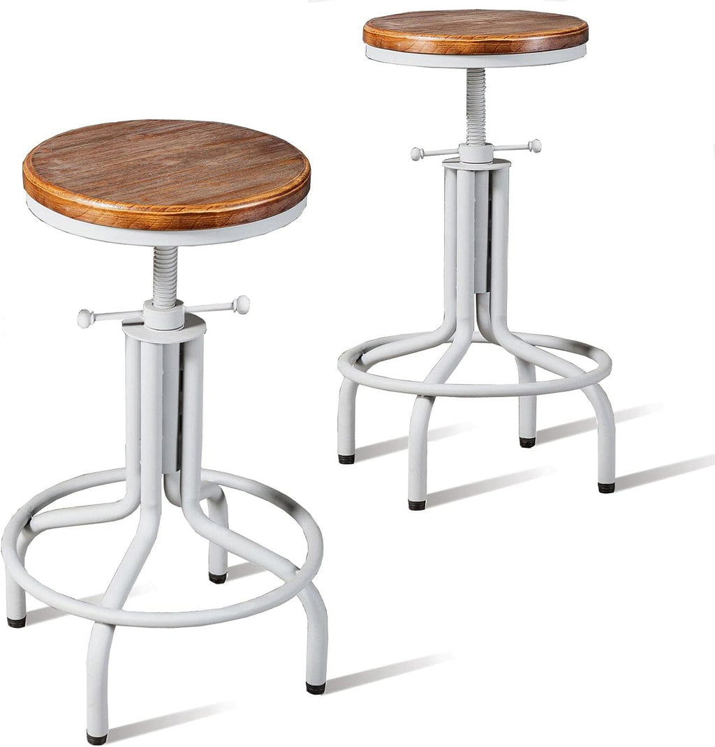 Metal Adjustable Height Bar Stool Set of 2 K373915