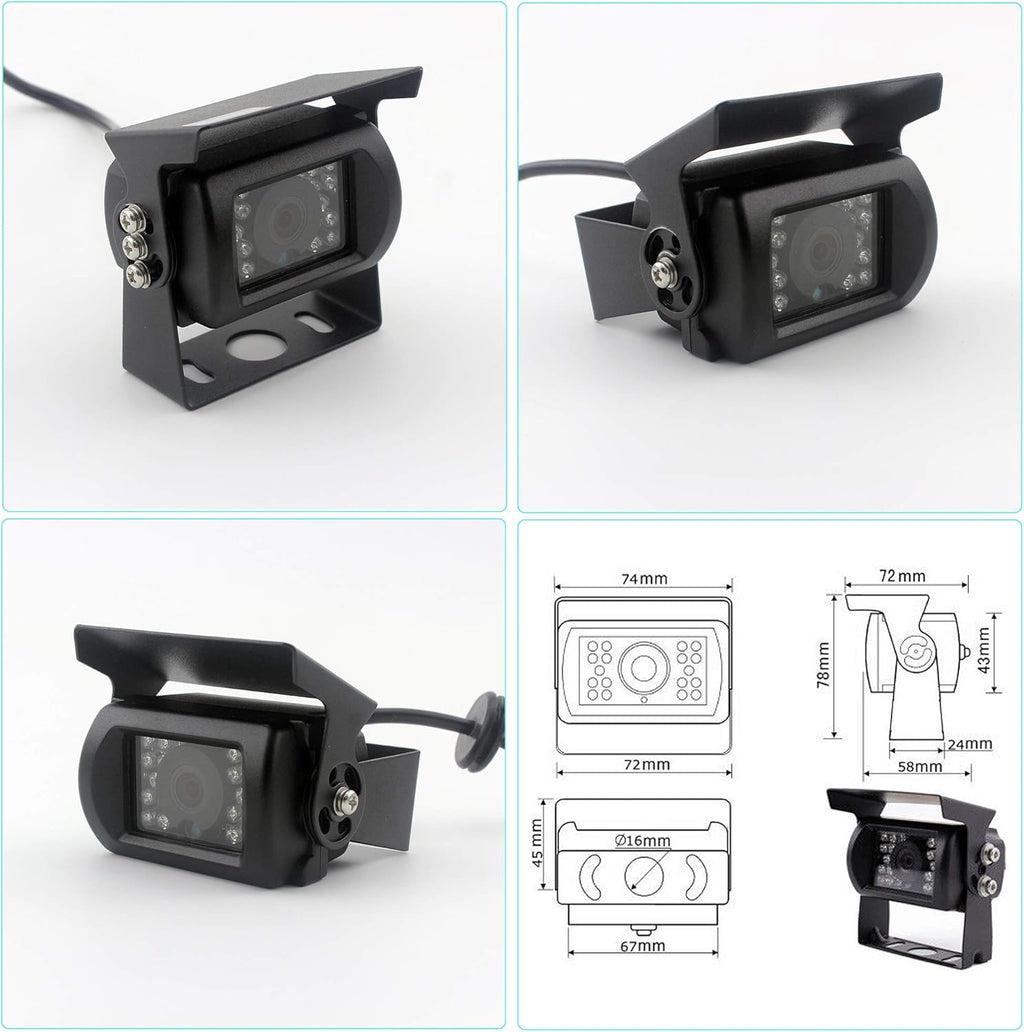 9 inch Monitor Car Backup Camera System with Quad Split Screen CCD Waterproof Night Vision Rear View Camera X959246