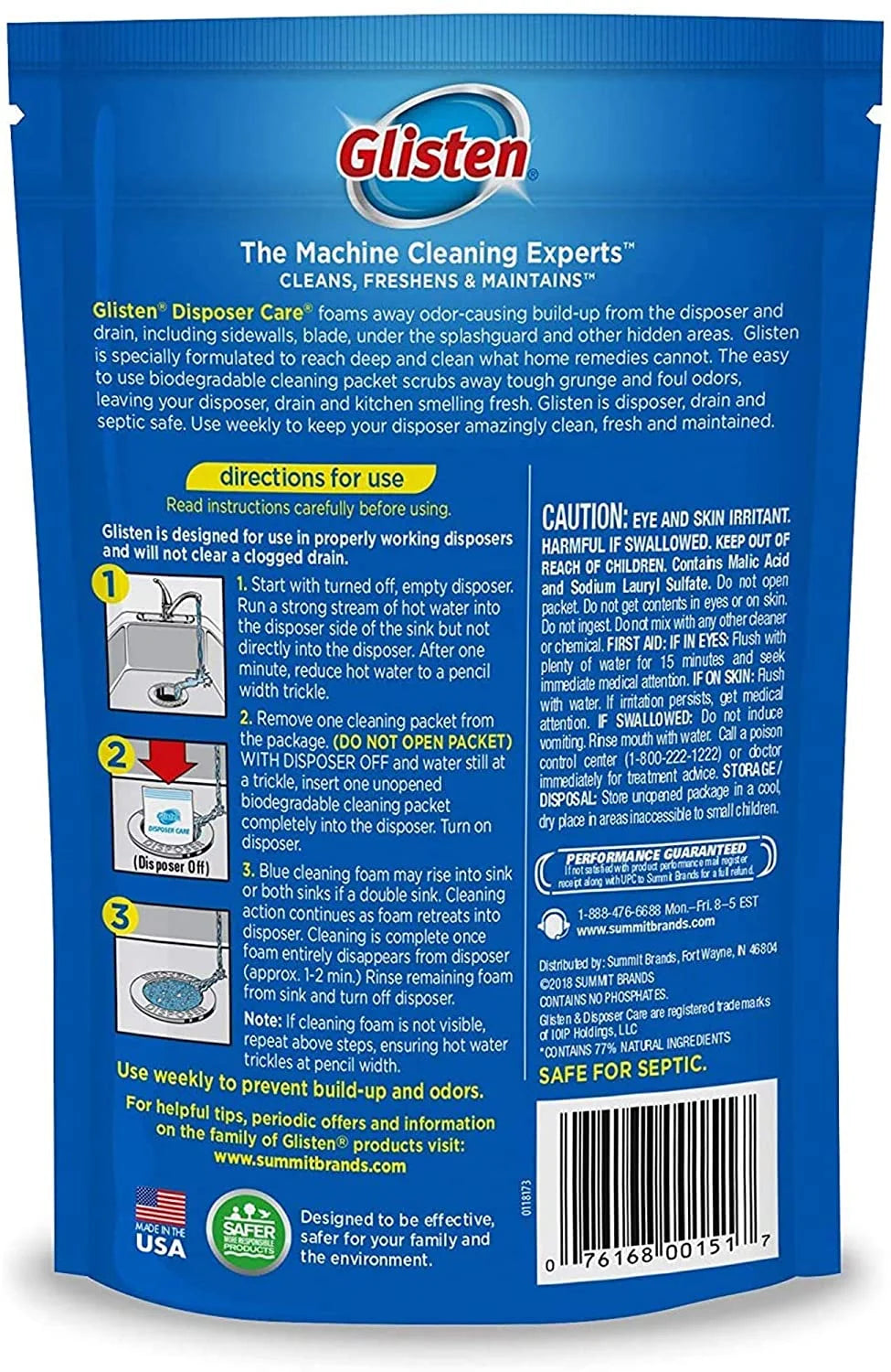 Lemon Scent Garbage Disposal Cleaner, Pack of 6, 24 Uses E65833