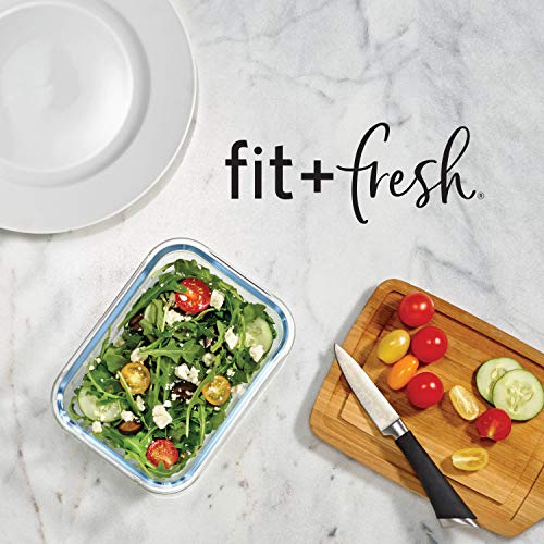 5-Pack Two Compartments Glass Storage Containers with Locking Lids, 27 oz. K350