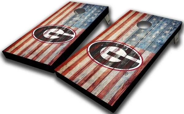 University of Georgia American Flag 10 Piece Cornhole Set V172