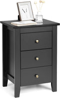 White 3 Drawer Wooden Nightstand X2462