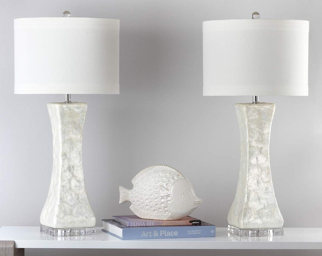 White Capiz Shell Table Lamp Set of 2 L1473