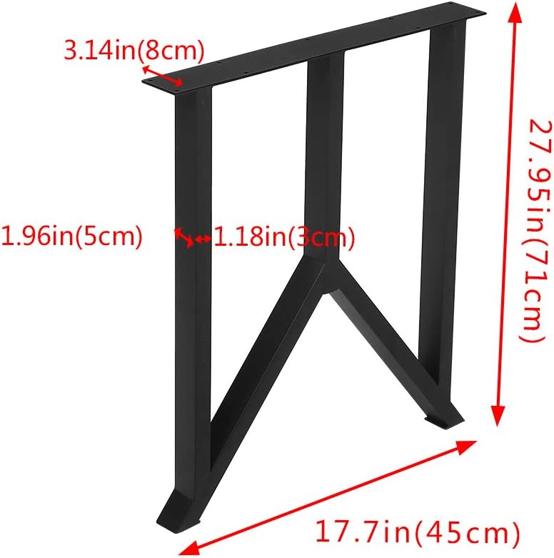 Black 28” Height 18” Wide Metal Table Legs 2 PCS W979