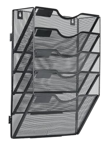Black 3 Pocket Hanging Wall File Organizer A31090