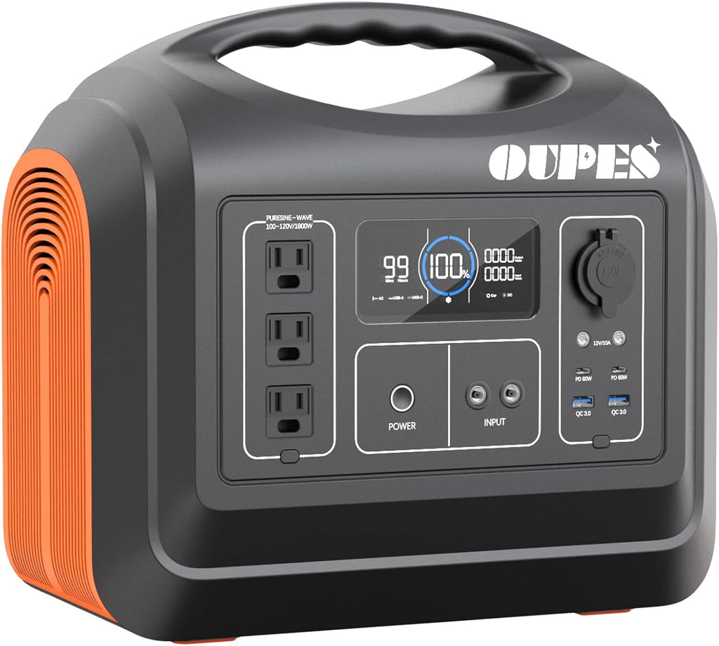 Portable Power Station 1800W, Solar Generator 1488Wh (465000 mAh) LiFePO4 Battery Backup with 120V (4000W Peak) AC Outlets F364