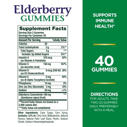 Elderberry Gummies Dietary Supplement, 100 mg, 120 Gummies K46696
