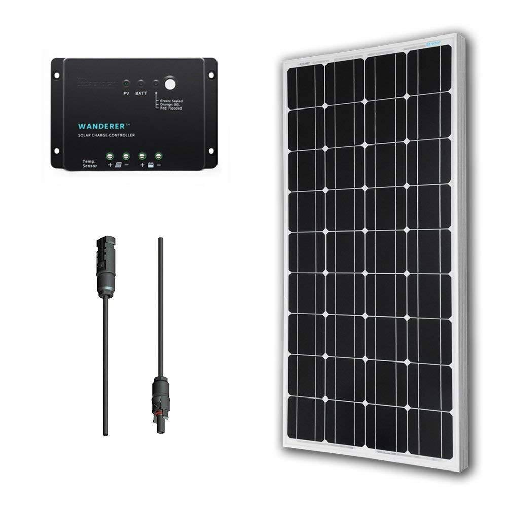 100 Watts 12 Volts Monocrystalline Solar Panel Bundle Kit F963