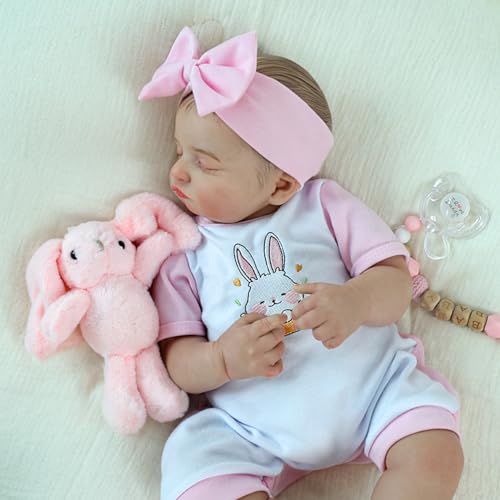 20 inch Sleeping Realistic Newborn Baby Dolls with Soft Cloth Body B78866