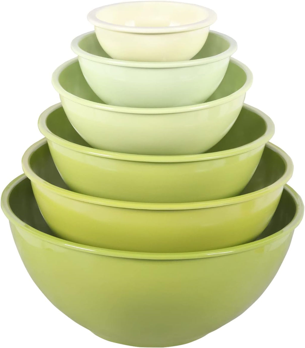 12 Piece Melamine Mixing Bowls with Lids Set (Green Ombre) R380