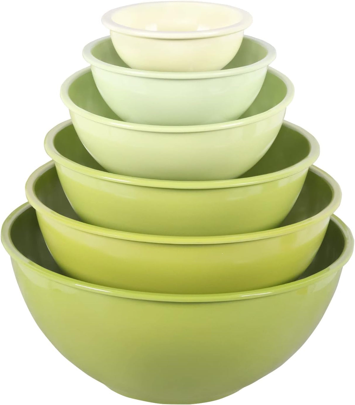 12 Piece Melamine Mixing Bowls with Lids Set (Green Ombre) R380