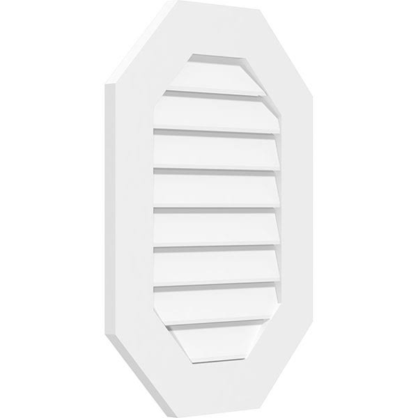 Vertical Elongated Octagon Surface Mount PVC Gable Vent S9950