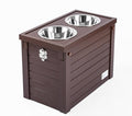 Elevated Dog Feeder with 2 Stainless Steel Bowls and Sliding Lid Storage Bin P9637