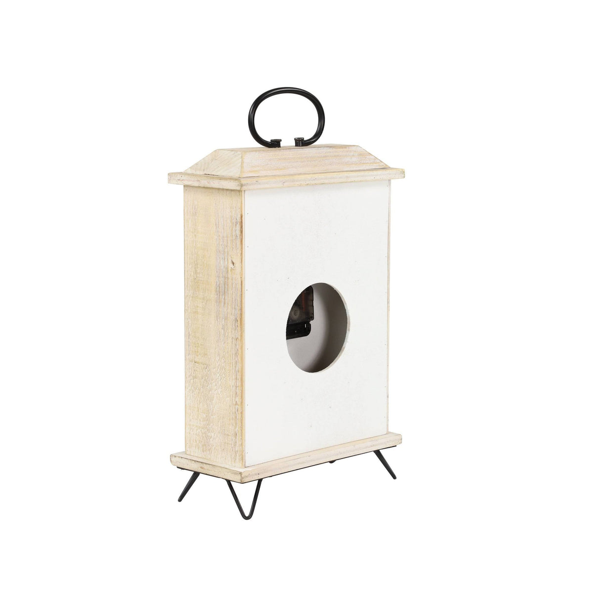 Rectangular Beige Wooden Table Clock N46871