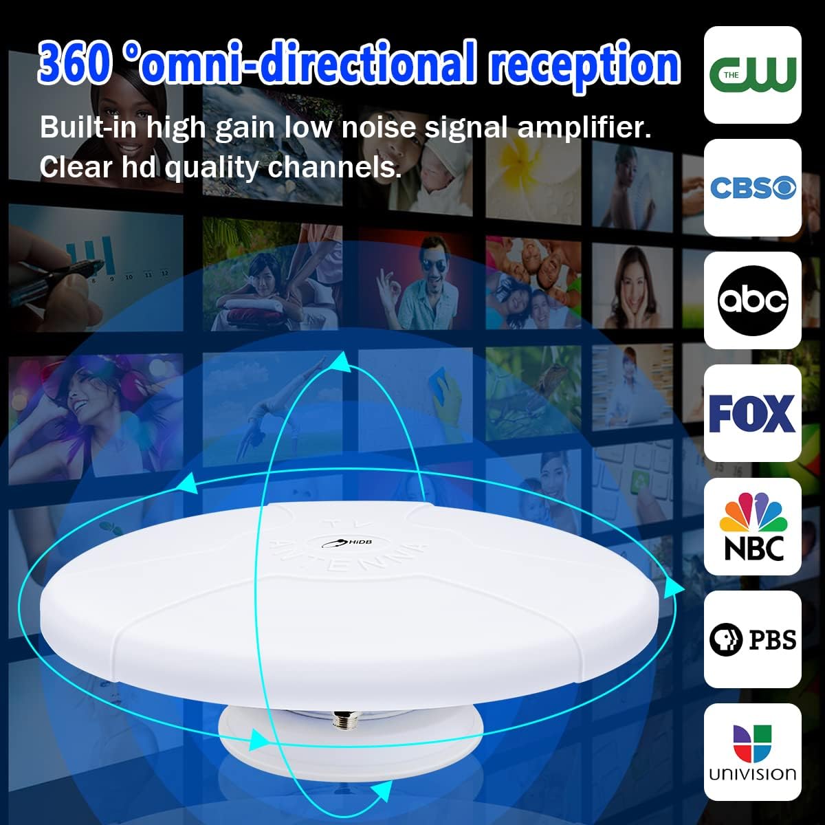 Amplified Digital HD TV Antenna with Magnetic Base, Pack of 2 V926