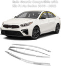 Chrome Finish Tape-On Style Rain Guards for Kia Forte Sedan 2019-2022 (6PCs) J313