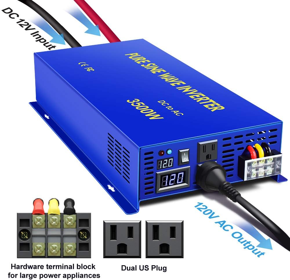 4000 Watt Pure Sine Wave Power Inverter 12V to 120V AC W499981