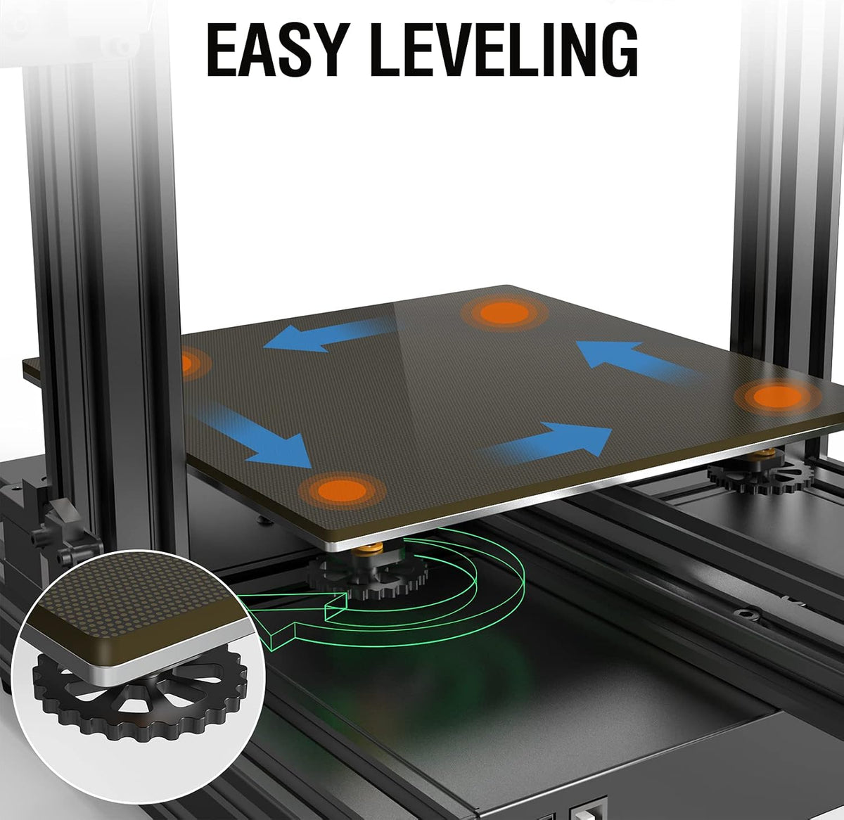 3D Printer with Carborundum Glass Platform, 9.2x9.2x10.8in V665956