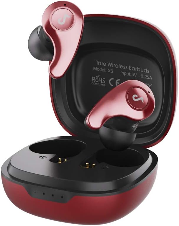 Blue Mini Wireless Earbuds with 4-Mic Environmental Noise Cancellation Waterproof Bluetooth Headphone Pack of 2 V33431