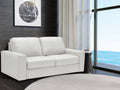 Gray Leather Sofa Sleeper 3 Seat Couch with Full Size Pull Out Mattress J8480