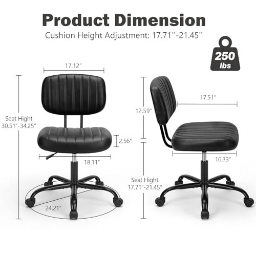 Deep Brown Height Adjustable PU Leather Swivel Office Chair I4878