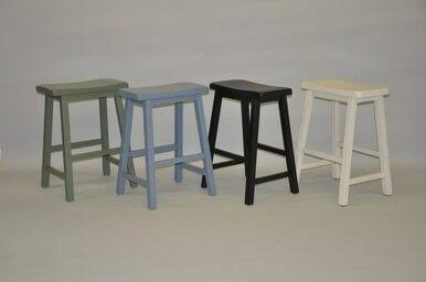 Antique White Saddle Stool O673988